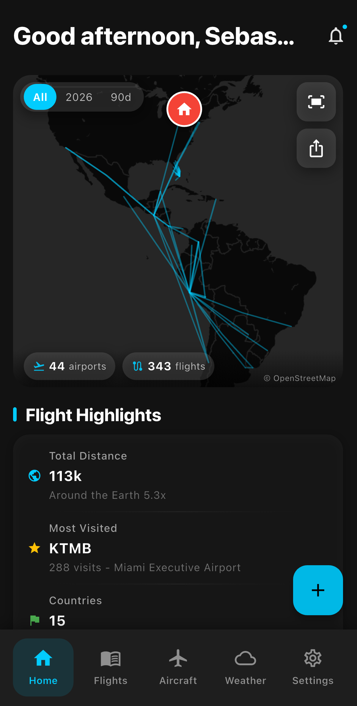 Cielo Flight Map